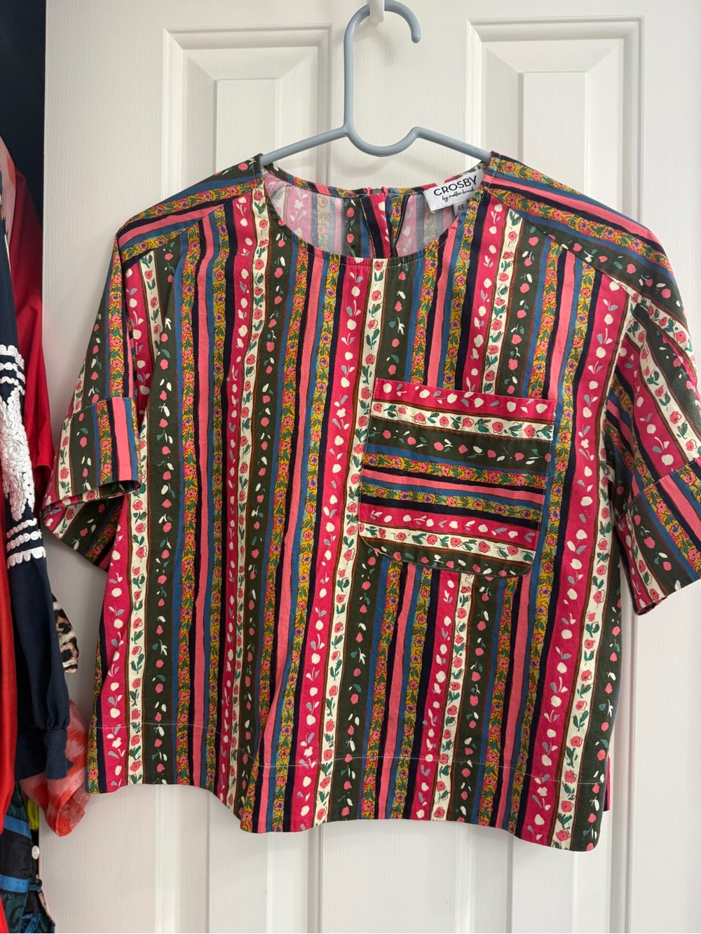 CROSBY by Mollie Burch Striped Floral Multicolor Tee